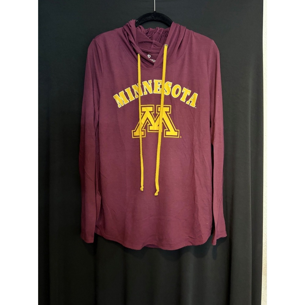 Women's Minnesota Gophers Hooded Long Sleeve T Shirt Size L